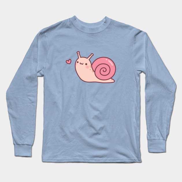 Cute Little Snail Doodle Long Sleeve T-Shirt by rustydoodle